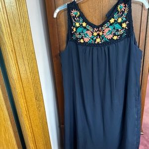 Black dress with embroidery